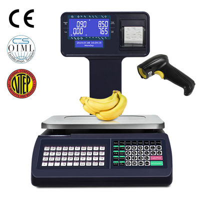 Dual Screen Design Digital Barcode Label Printing Scale Max Capacity 30kg