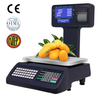 Dual Screen Design Digital Barcode Label Printing Scale Max Capacity 30kg